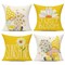 Outdoor Yellow Throw Pillow Covers 18x18 Set of 4 Spring Summer Decorative Cushion Cases Home Décor Decorations for Patio Couch Chair Sofa,Daisy Floral Gnomes